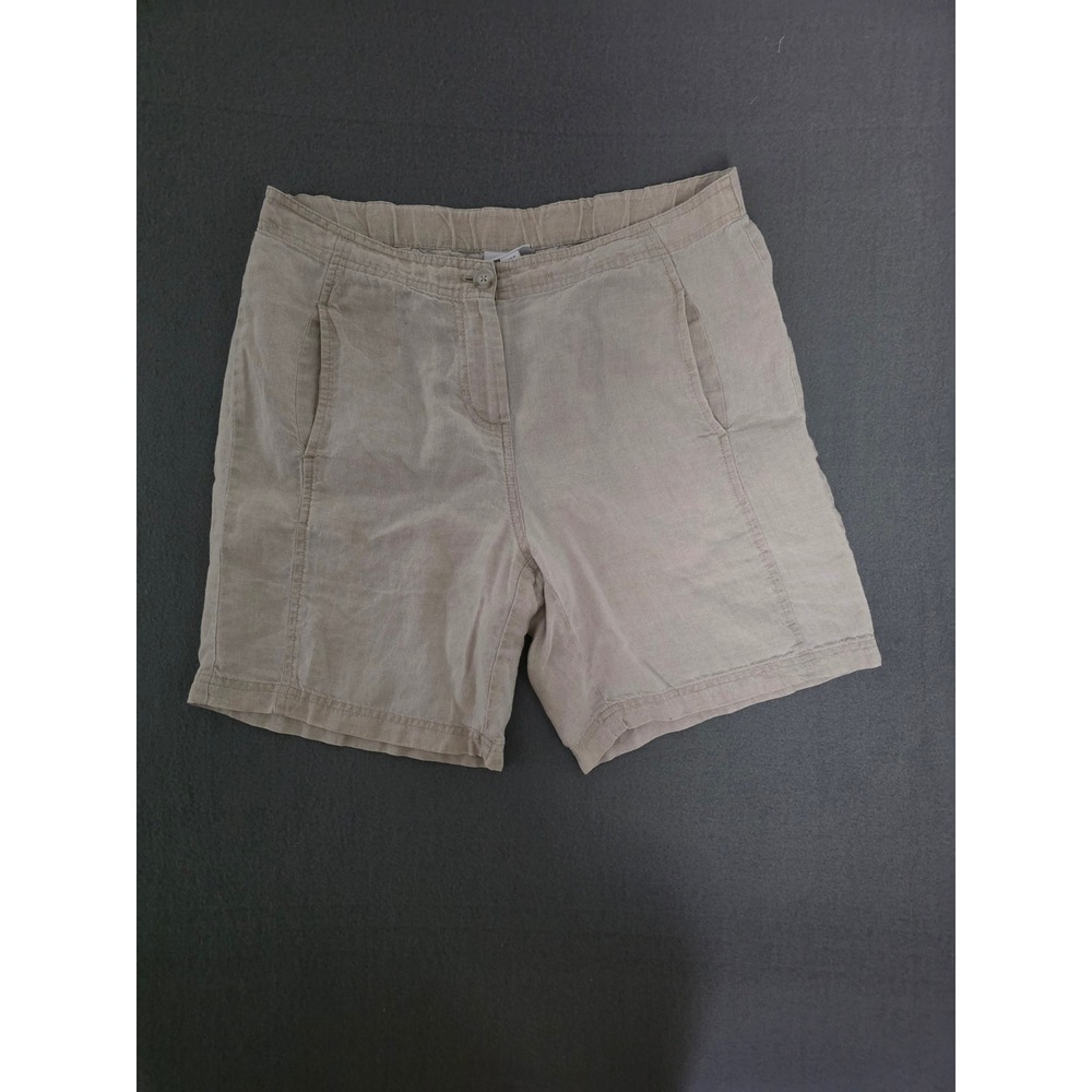 J. Jill "Love Linen" Beige Trouser Shorts 8 Tall Coastal European Summer